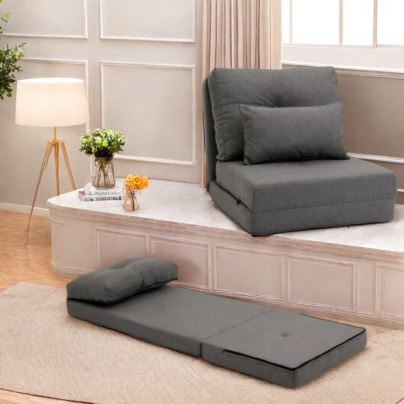 Chaises d'appoint multifonctionnelles, méridienne moderne réglable en acier de lin