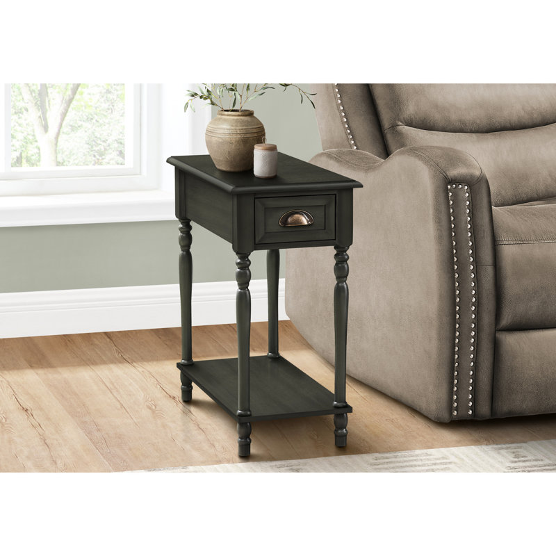 Table d'appoint en placage de 6,35 kg (14 lb) - Un meuble d'appoint fonctionnel pour la chambre à coucher avec une option de rangement pratique