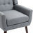 Davey Upholstered Gray Linen Blend Tufted Wide Back Armchair with Solid Wood Leg-1917714911