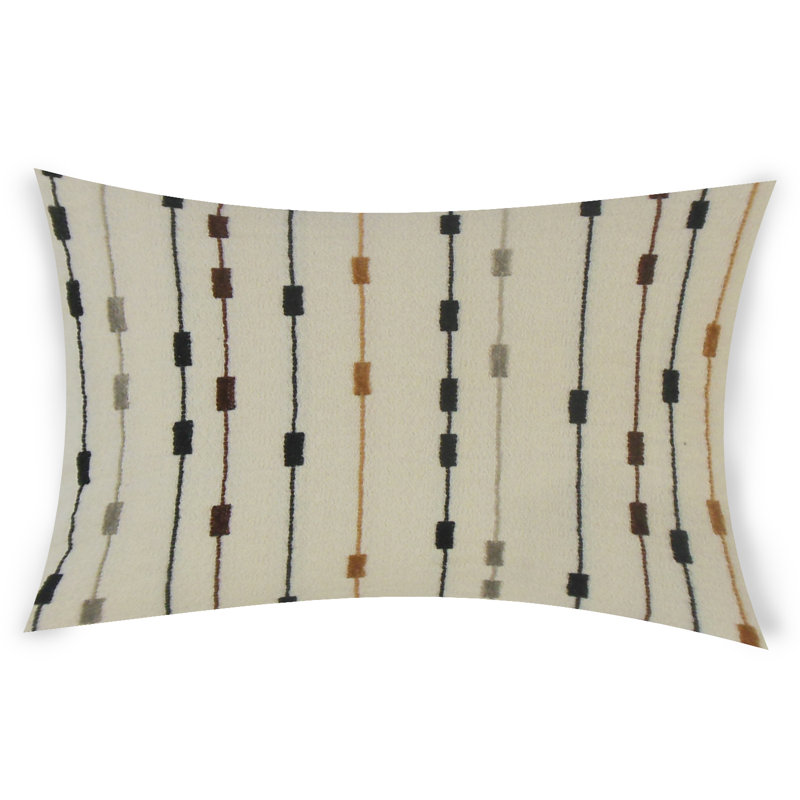 Abstract Feather Reversible Throw Pillow, Brown, 12" x 24"