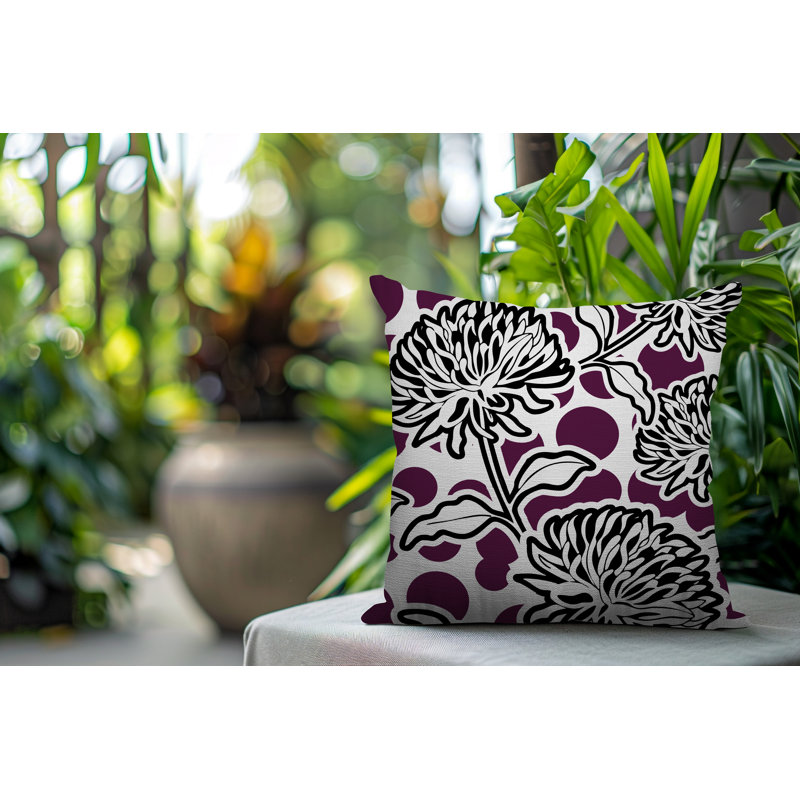 Oreiller carré réversible intérieur / extérieur Jae, Mauve, Carré 15 po