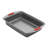 Rachael Ray Yum-o! 9-Inch by 13-Inch Nonstick Oven Lovin' Lasagna and Cake Pans, Set of 2, Gray with Red Handles