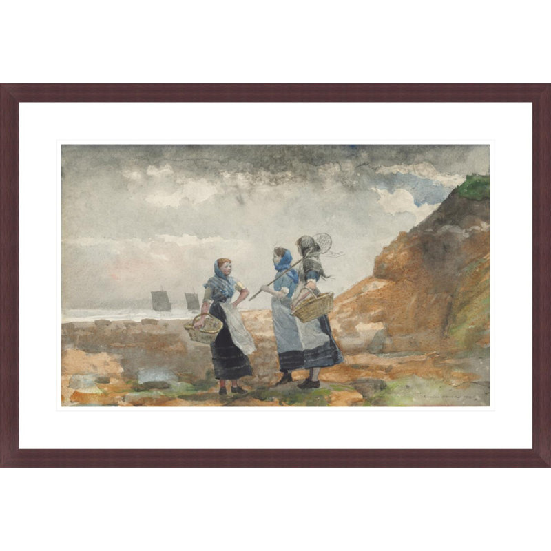 «Three Fisher Girls Tynemouth» par Winslow Homer, impression giclée sur cadre, H 20,54 po x l 29,5 po