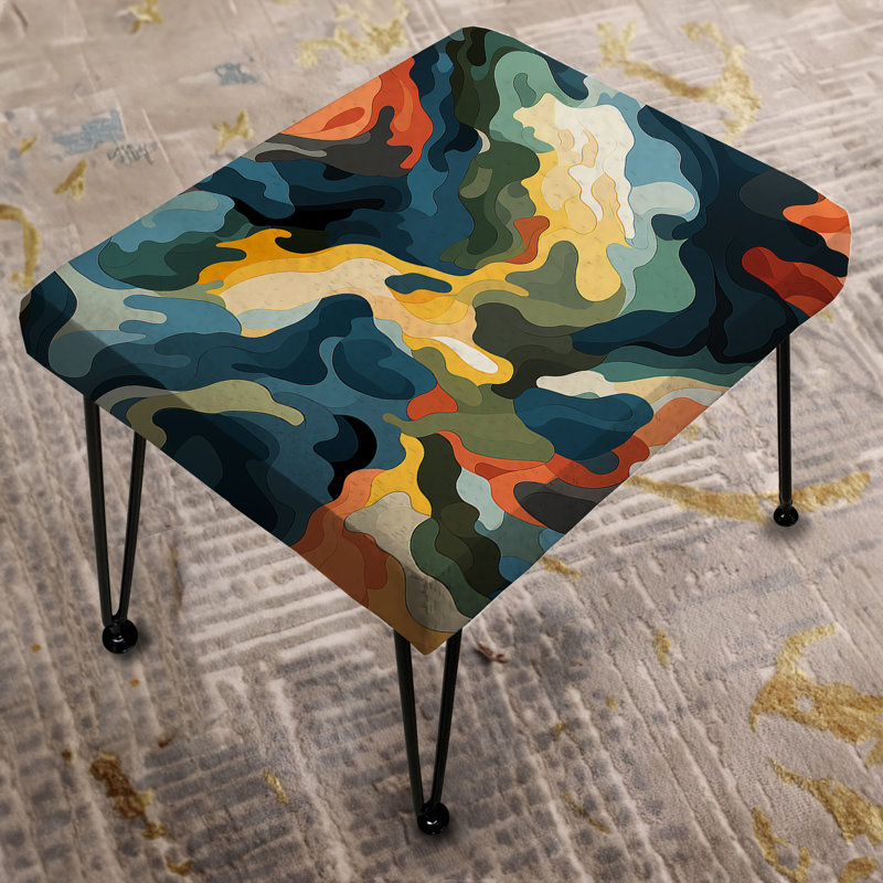Représentation nautique abstraite - Repose-pieds rectangulaire camouflage