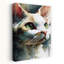 Aquarelle, chat vert aux yeux verts, reproduction d'art murale-1296273315