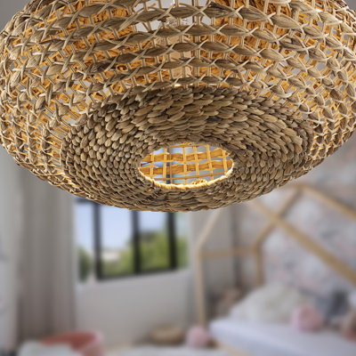 Amberlynn 1 - Light Natural Finish Sphere Pendant