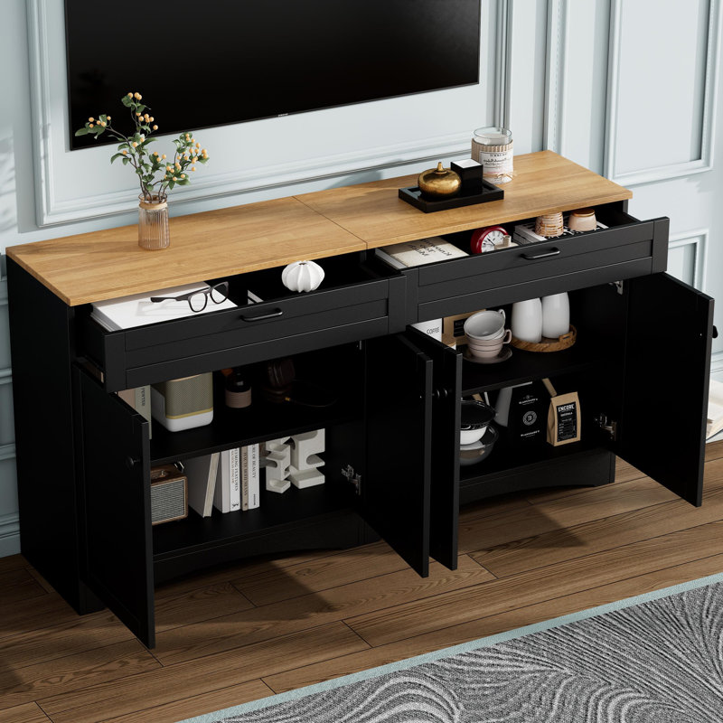 TV Stand For Tvs Up To 70", Black