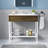 30" Bathroom Vanity With Resin Sink,Stainless Steel Frame With Tempered Glass Open Shelf-1761329261