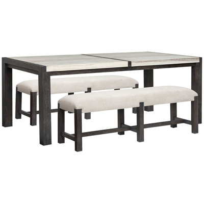 Rectangular Dining Table With 2 Benches