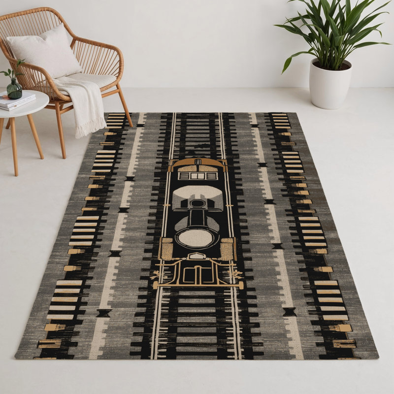 Tapis intérieur et extérieur gris Transport, Rectangulaire 3 pi x 5 pi
