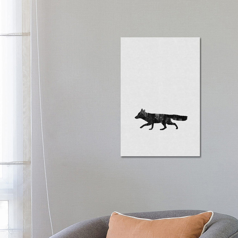 Fox B&W - Wrapped Canvas Painting, 66.04 cm H x 45.72 cm W