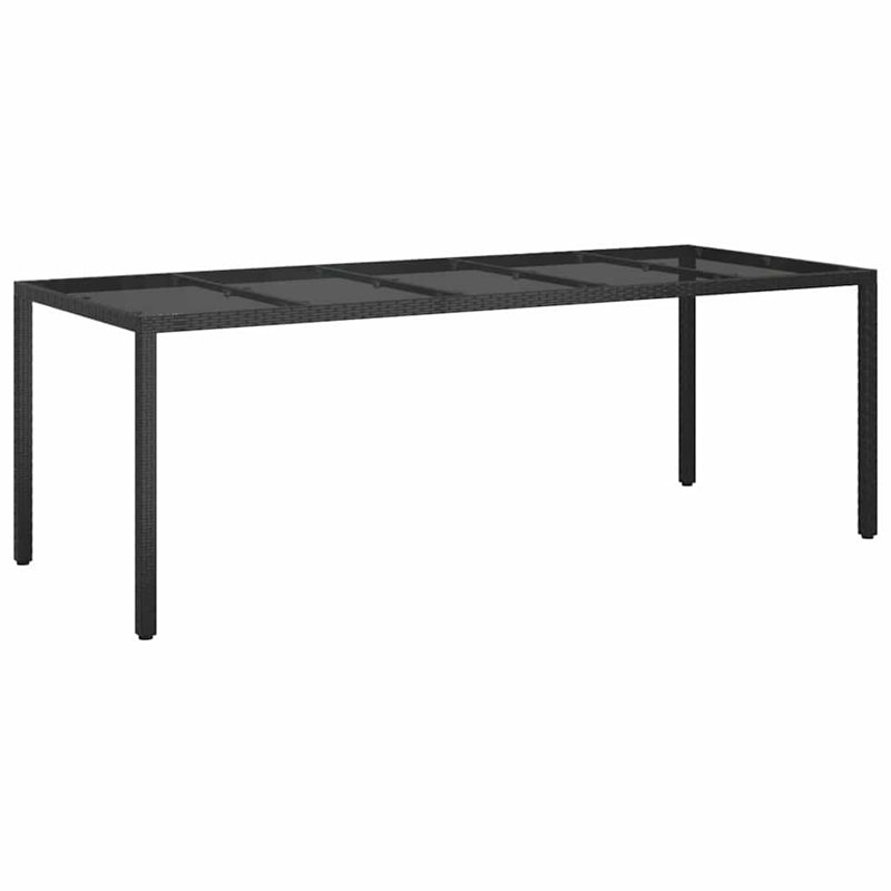 vidaXL Garden Table Pure Black 98.43 x 39.37 x 29.53 in Poly Rattan, Black
