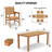 Patio Table 67" Rectangle Outdoor HIPS Dining Table All-Weather Patio Dining Table for 6 Person with Umbrella Hole for Backyard Garden Deck Poolside, Teak-1376495379