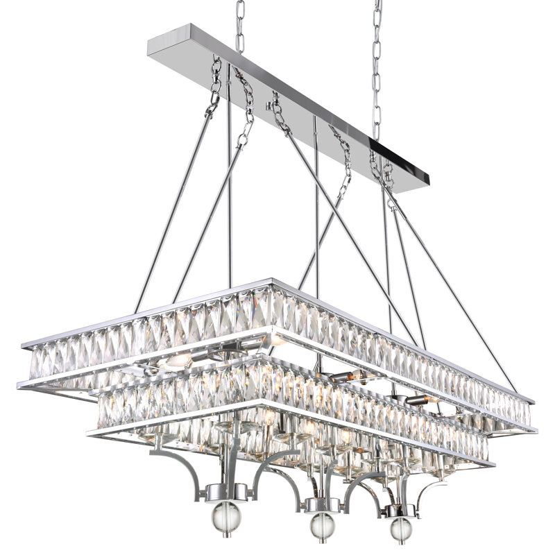 Seale 20 - Light Dimmable Tiered Chandelier, Chrome