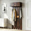 Wall Mounted Coat Rack with Storage Cabinet, Entryway Clothes Rack-904239577