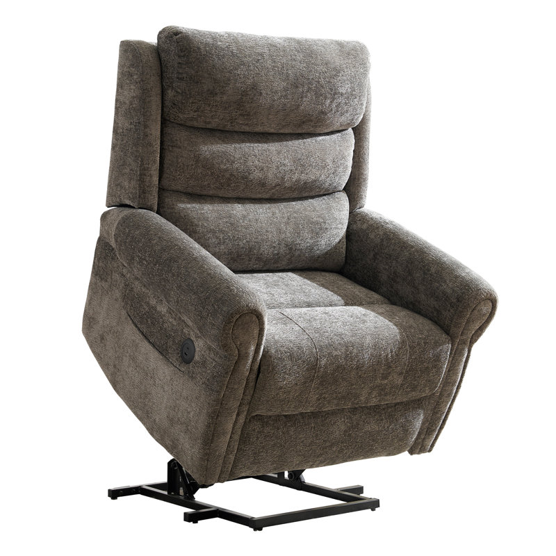 Fauteuil releveur électrique Grace pour personnes âgées avec massage et chauffage, position allongée pour personnes de grande taille, gris