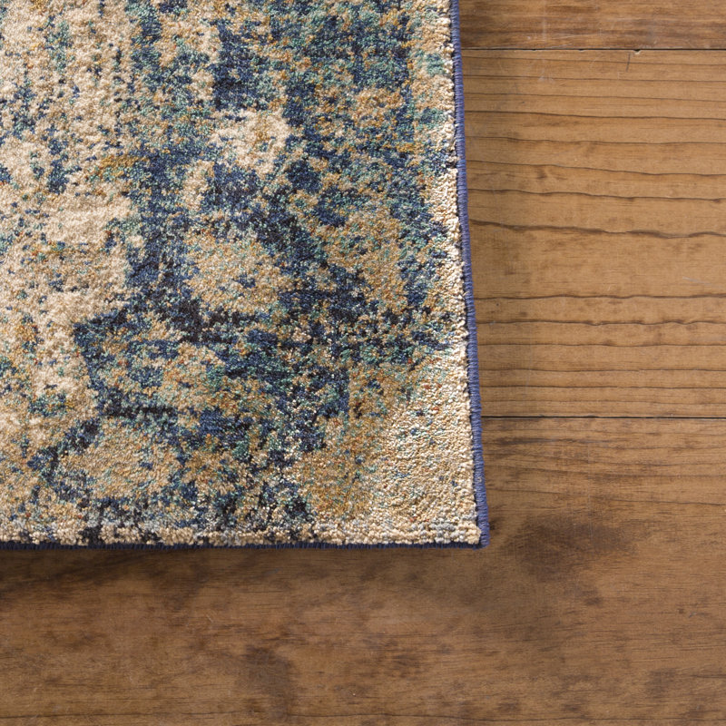 Tapis oriental beige / bleu Goggin, Rond 5 pi 3 po