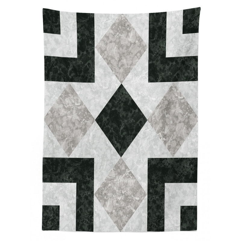 Marble Dining Room Kitchen Tablecloth, 70" L x 52" W