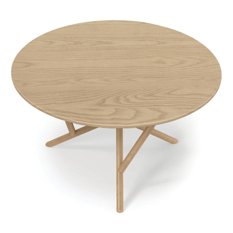 Baton - Round Fixed Top Table, 30"H x 54"L x 54"W, Natural Oak, Natural Oak