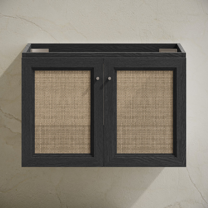 Meuble-lavabo mural en chêne noir de 30 po sans comptoir Classe, Noir