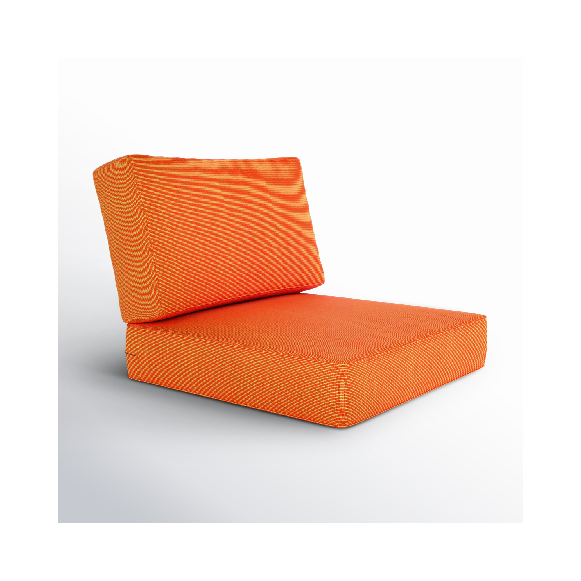 Outdoor Sunbrella Seat/Back Cushion, Sunbrella Upholstery Tangerine Sunbrella® Canvas