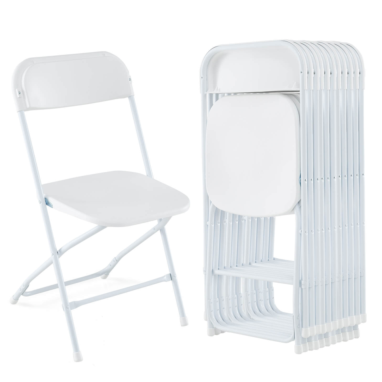 Inbox Zero 12 Pack Metal Folding Chairs With Plastic Seat & Back Heavy