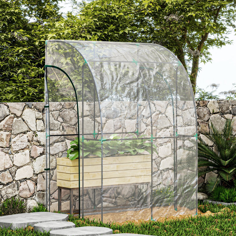 Outsunny Walk-In Greenhouse Lean-to Greenhouse 143 x 118 x 212cm Clear