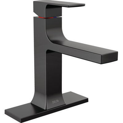 Velum Matte Black Bathroom Faucet, Single Hole Bathroom Sink Faucet for Vanity, Metal Push-Pop Drain Assembly, Matte Black