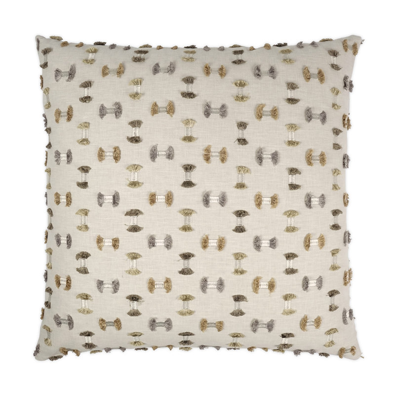 Coussin Frayed, Carré 20 po, Travertin