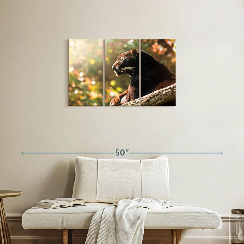 Brampt Resting Black Panther, 20" H x 33" W