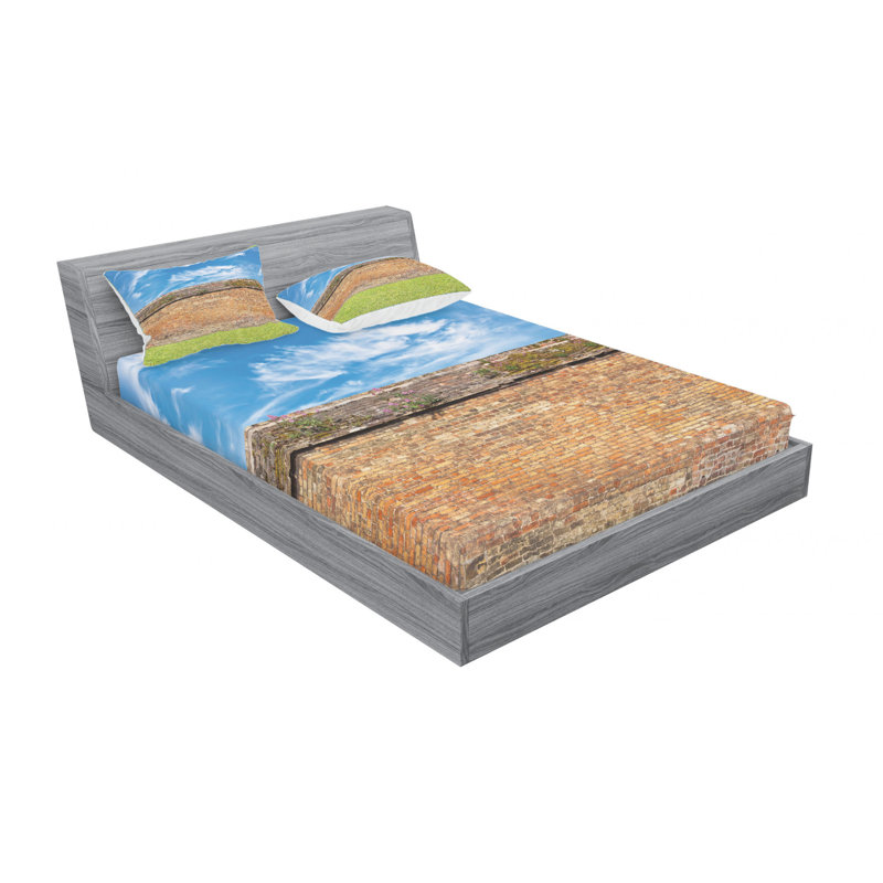 Ensemble de draps de achitecture murale en briques de briques horizontales