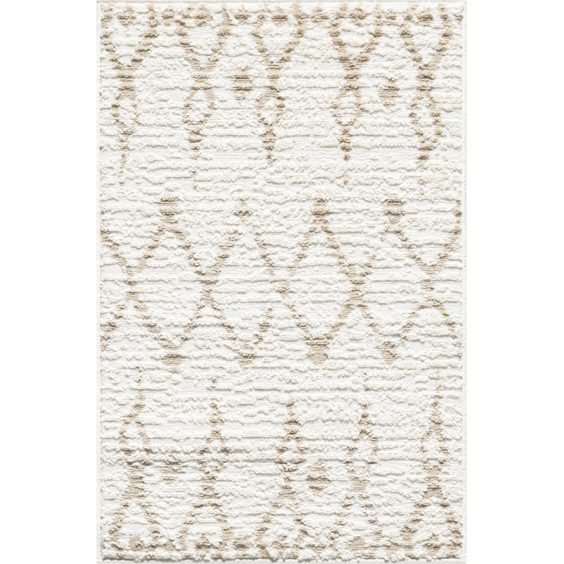 Abani Manvir VIV160B Cream Beige Moroccan Geometric Tribal Area Rug, Rectangle 7'9" x 10'2"