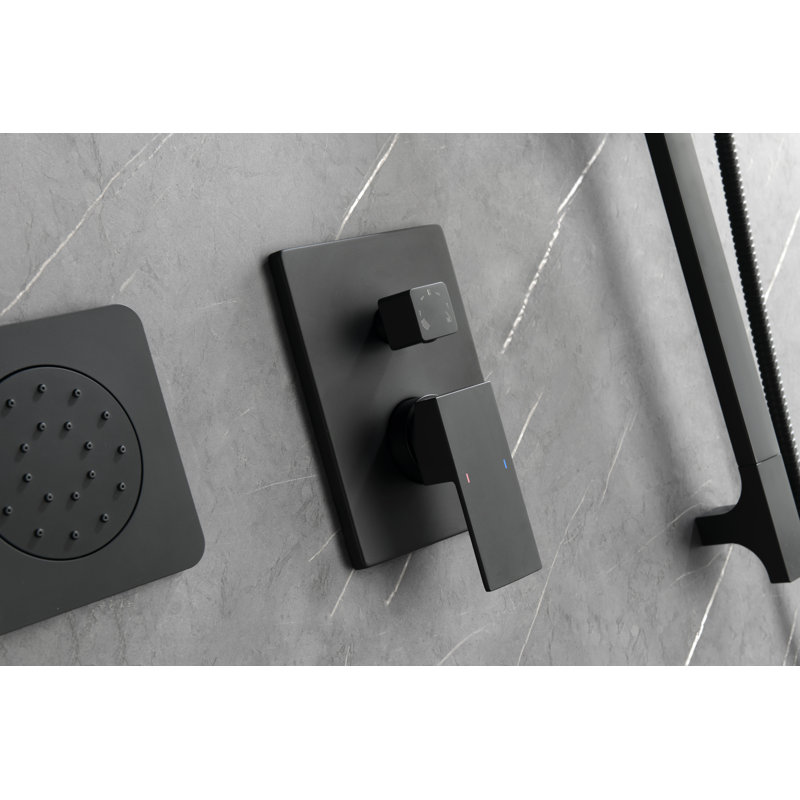 Remplacement de l'ensemble de valve de poignée de douche à 3 voies en laiton massif, Matte Black