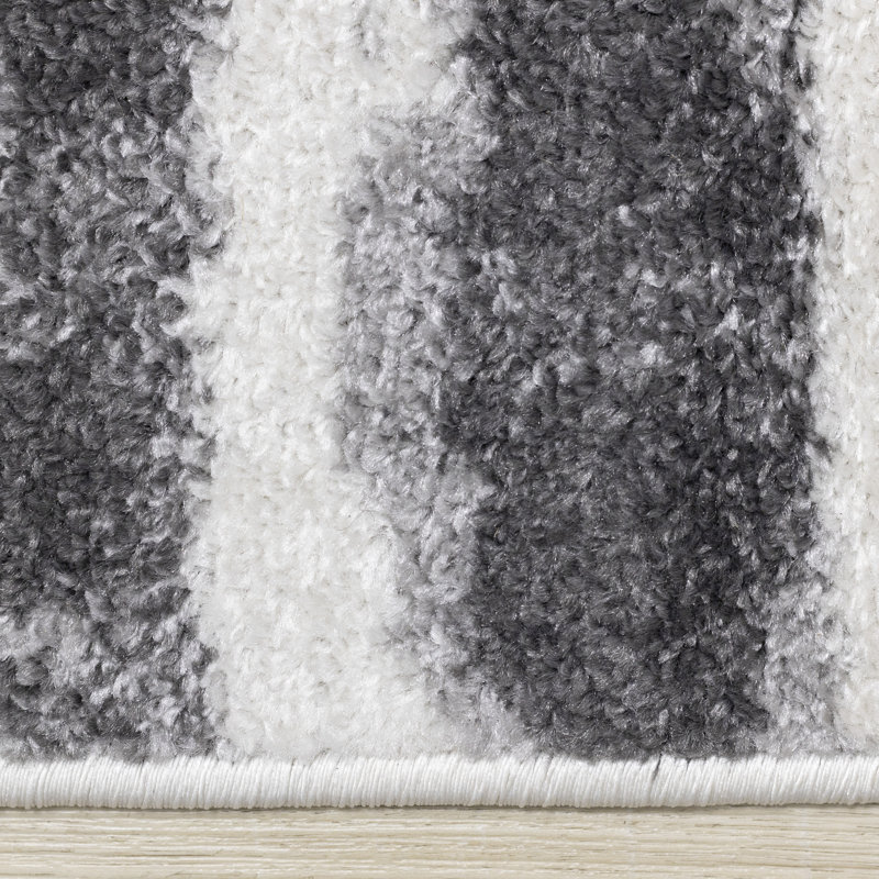 Eliscar Striped High-Traffic Stain Resistant Area Rug, Rectangle 1'11" x 3'7"