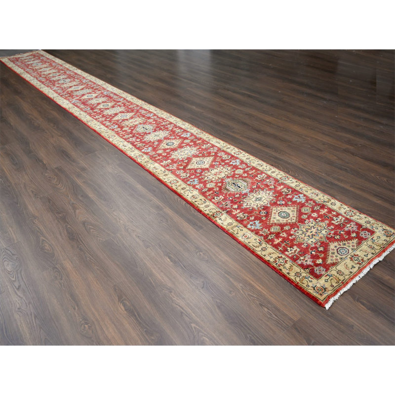 Raducanu One-of-a-Kind 2'10" X 24'9" New Age Runner Wool Area Rug Red