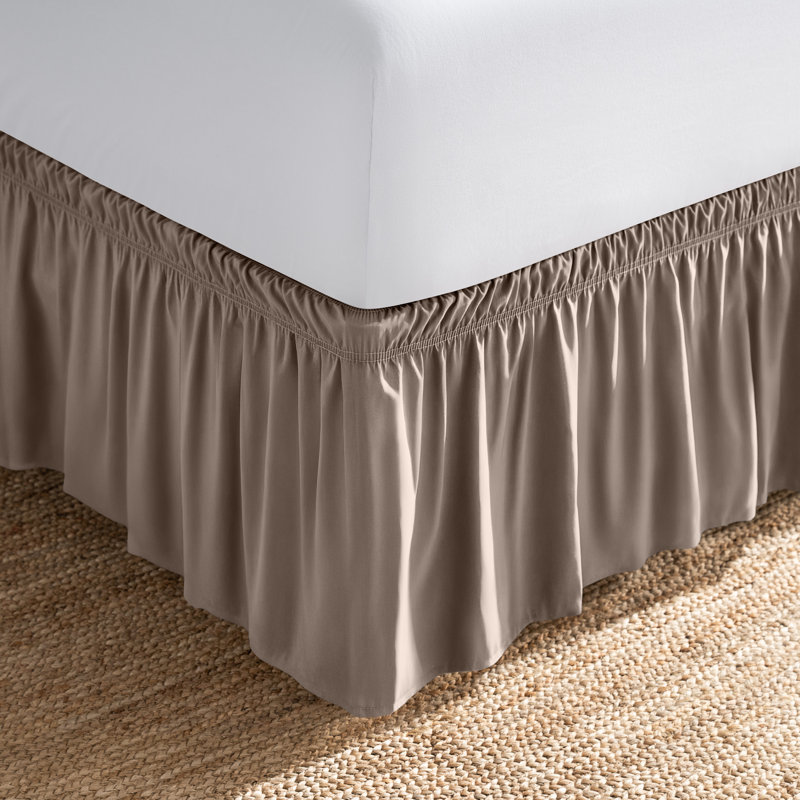 Jupe de lit ajustable 15 ", Taupe, Simple TG