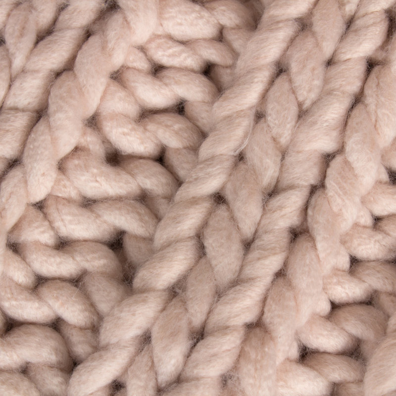Chunky Knit Throw Blanket, Rose Quartz