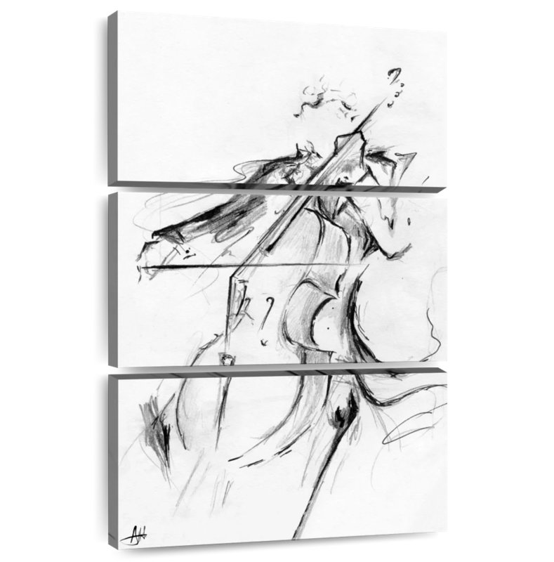 Abarca Cellist - Minimalist, 32" H x 20" W