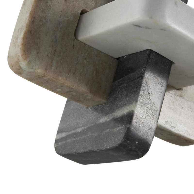 Cole And Grey Marble Geometric Link Knot Sculpture
