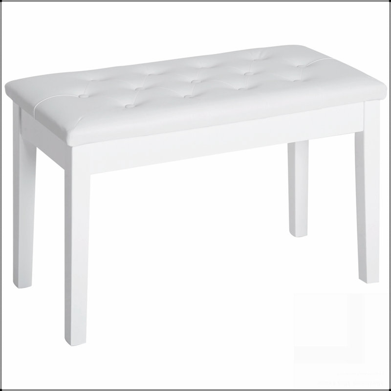 Piano Bench, Duet Piano Chair, White