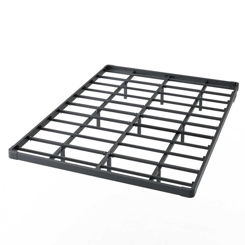 Kathrene Floating Metal Bed Frame with LED Lights and Charging Station, Open-Frame, Underbed Storage Space No Box Spring