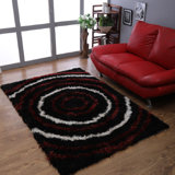 TAPIS EN POLYESTER ÉCOLOGIQUE TUFFÉ À LA MAIN - noir multicolore | Conception géométrique | Tapis de salon, chambre à coucher