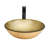 Bathroom Artistic Tempered Glass Vessel Bathroom Sink With Black Faucet And Pop-Up Drain, Gold-Foil Textured Tempered Glass Vanity Round Bowl-512331861