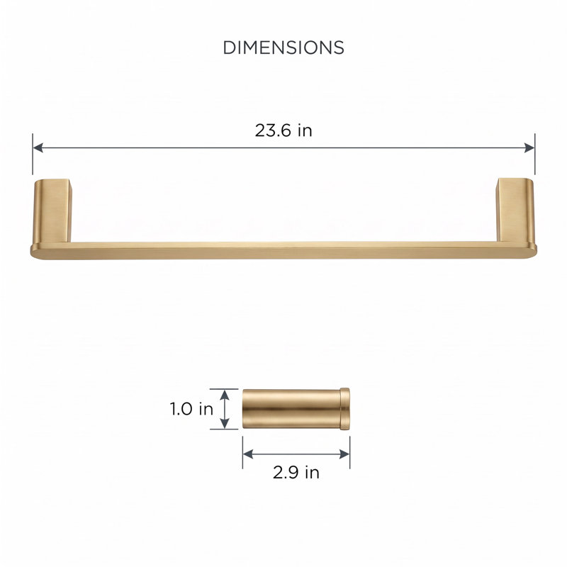 Linear 1 Towel Bar, Brushed Gold