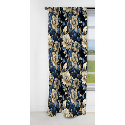 Regal Baroque Flourish Victorian Motif III - Rideau damassé - Rideau occultant - 1 panneaux