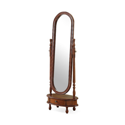 Oval Solid Wood Full Length Mirror