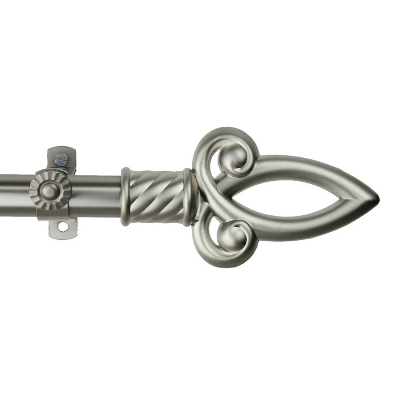 Tringle à rideaux simple Tavon, 48 po à 84 po, Nickel satiné