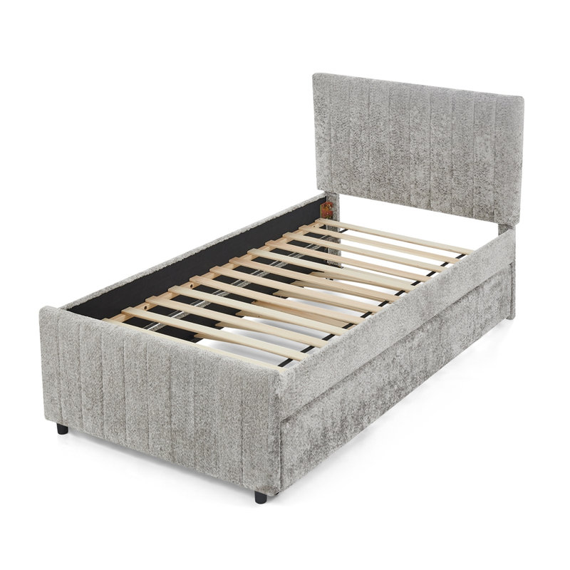 Lit simple Hund Trundle, Gray, Twin