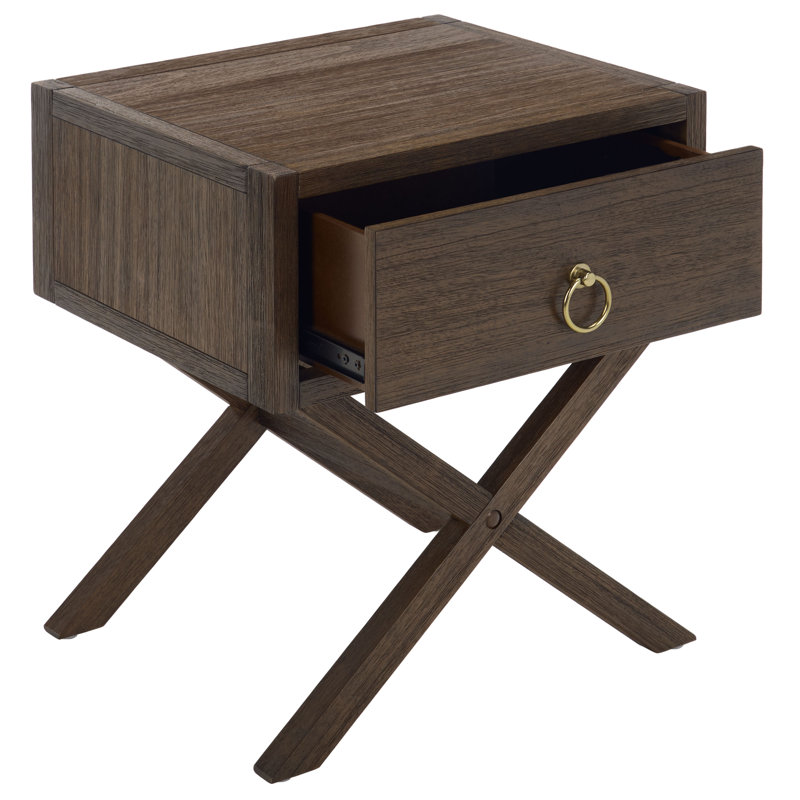 Commer 1 - Table de chevet à tiroir, Brun délavé