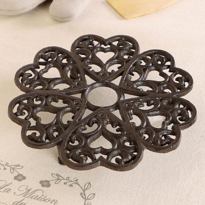 Agate Ceramic Jute Leather Crystal Circle Round 1 Piece Trivet Set
